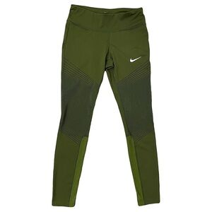 NIKE Running Dri-Fit Olive green athletic leggings Womens size S